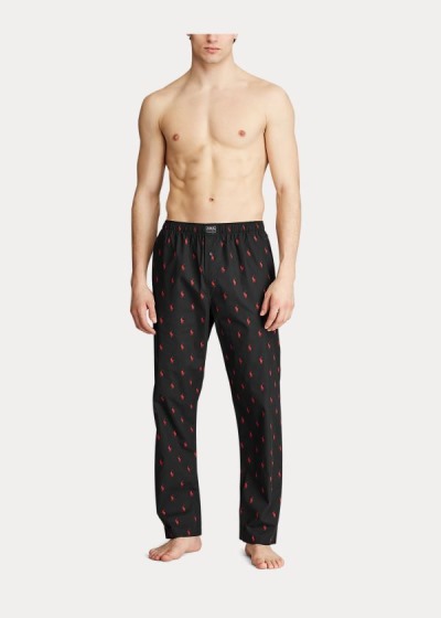 Pantalones De Pijama Polo Ralph Lauren Hombre Negros / Rojos - Signature Pony - CXWKT8946